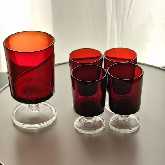 4 Luminarc Cavalier Shot Glasses | Ruby Red ♥️🍒 - Picture 6 of 11
